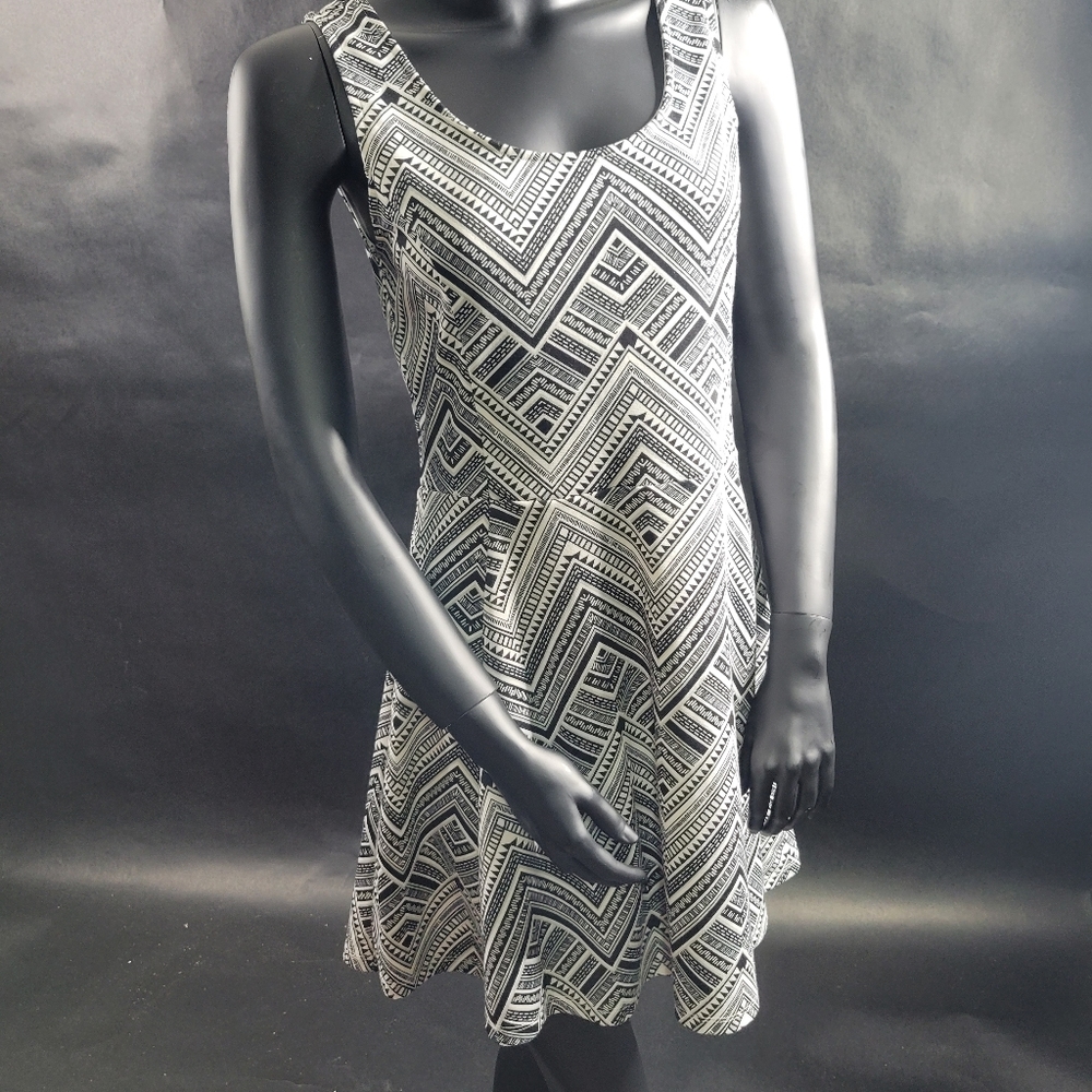 Black and white midi dress